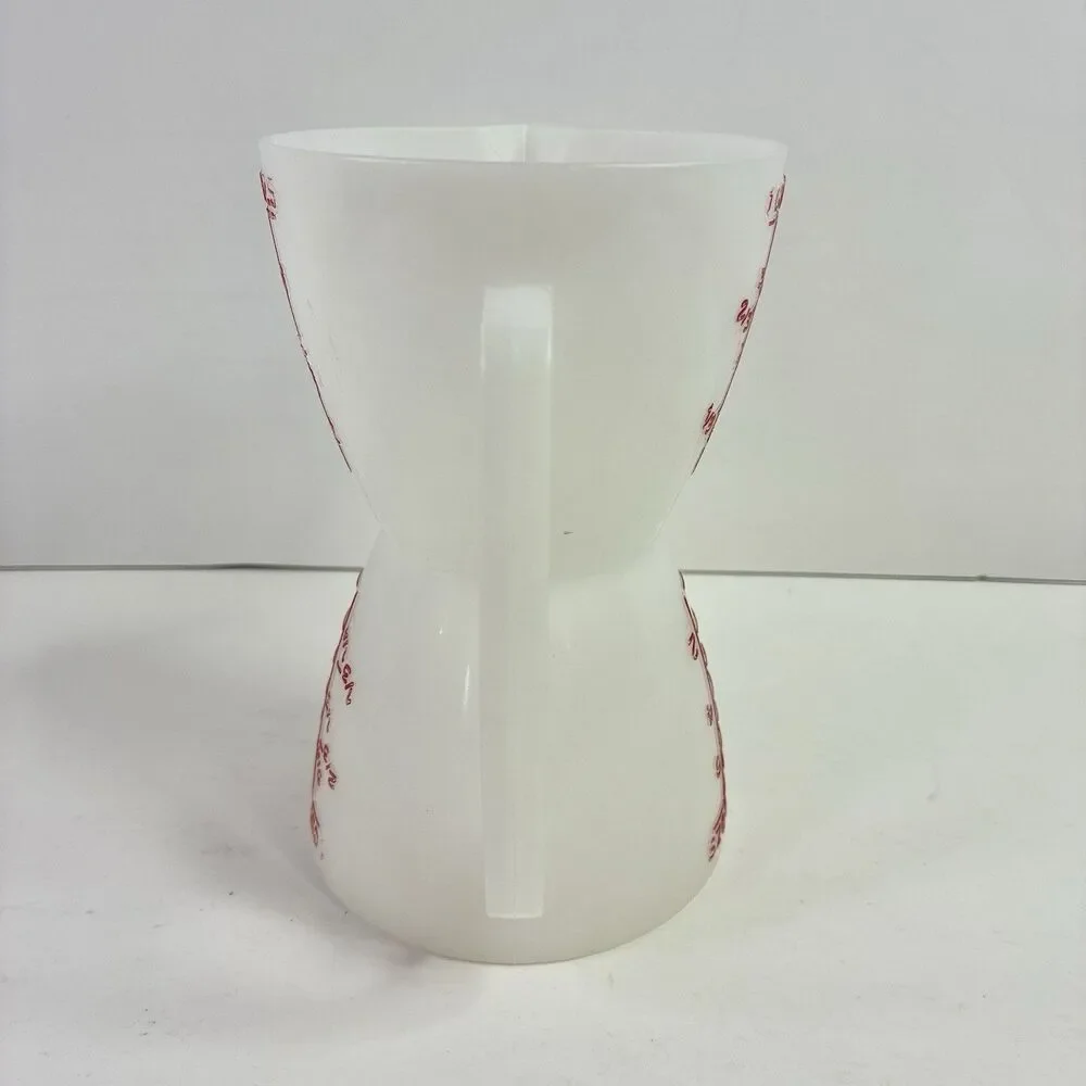 Vintage Tupperware Double Sided Wet Dry Measuring Cup Red Lettering 1 Cup 8 oz